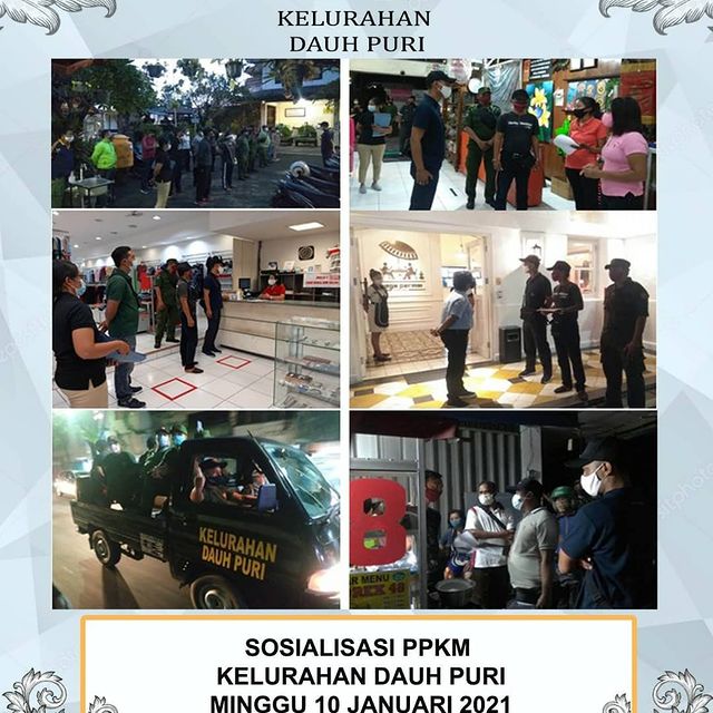 Giat Sosialisasi PPKM di Pert. Kertha Wijaya, Pert. Diponegoro, Pert. Udayana, Pojok Sudirman Wilayah Kelurahan Dauh Puri