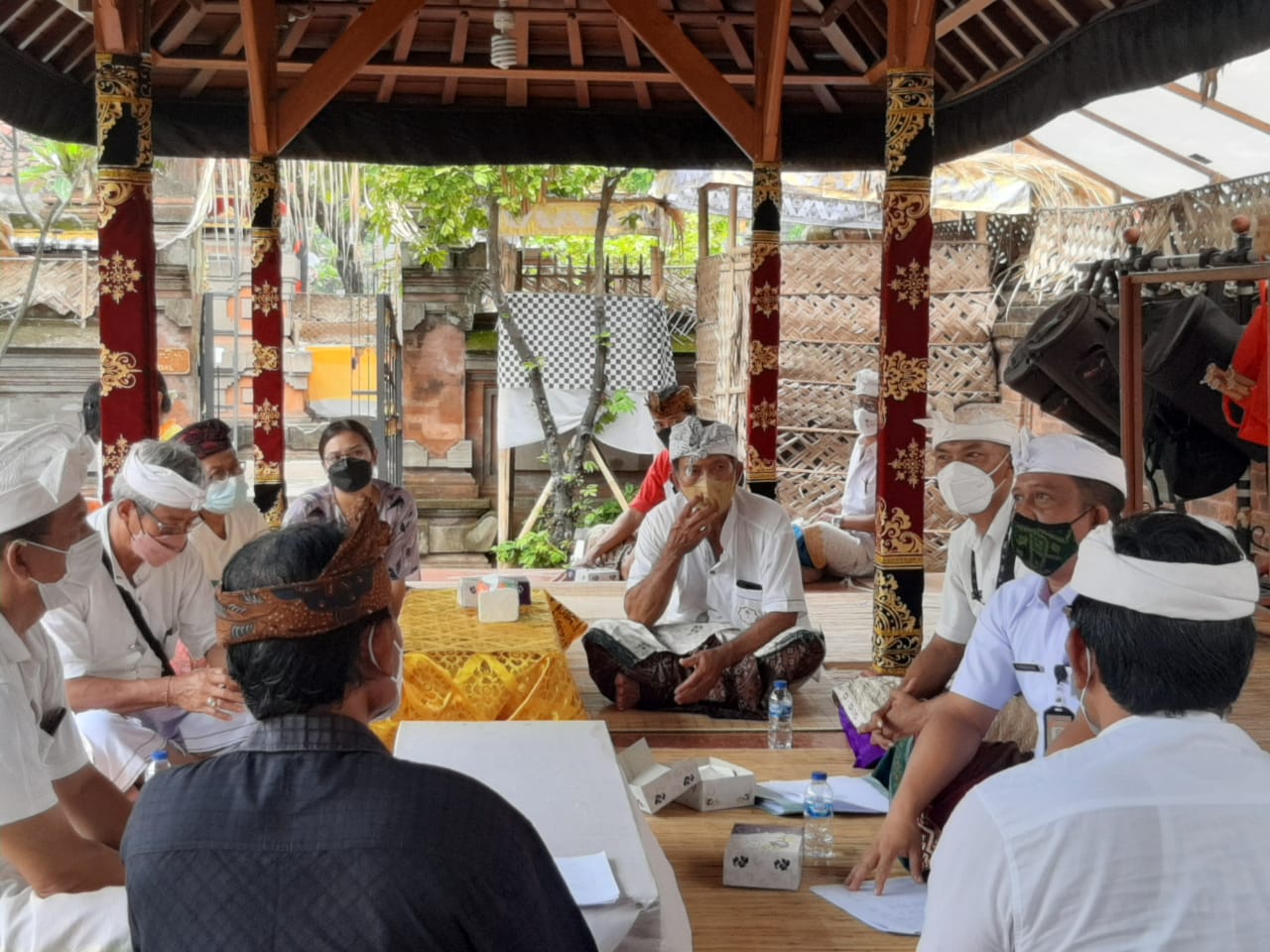Kunjungan dan Sosialisasi Penerapan PPKM Level 3 di Tempat Ibadah Kota Denpasar Bersama Camat Denpasar Barat